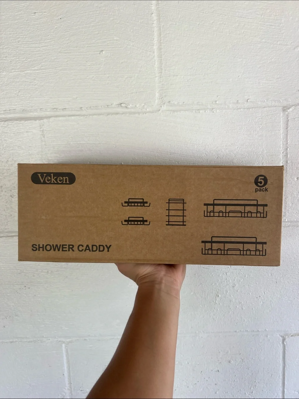 NEW Bright Gold Veken Shower Caddy 5-Pack